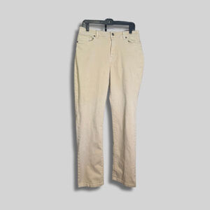 LL Bean Jeans Mid-Rise Straight Leg Classic Fit Stretch Khaki Beige Women's 10